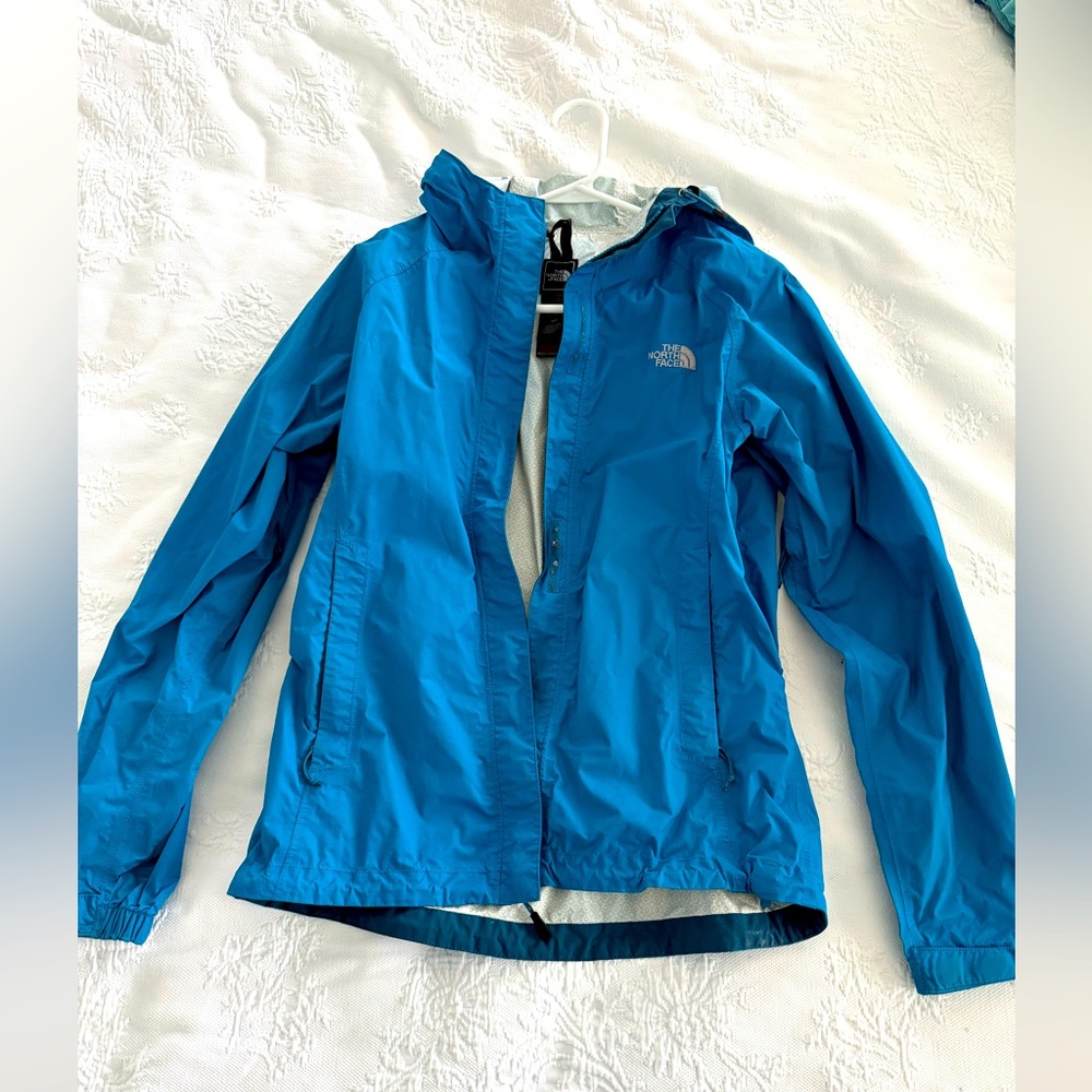 North Face Rain Jacket, Blue, Size Small